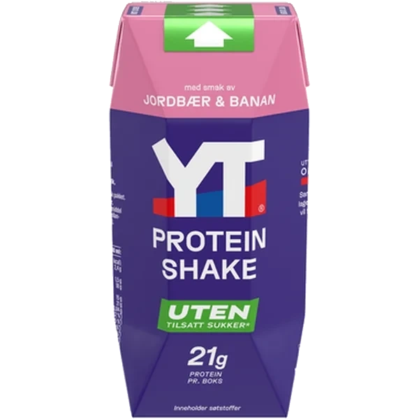 Yt Proteinshake Jordbær & Banan Uten 300m