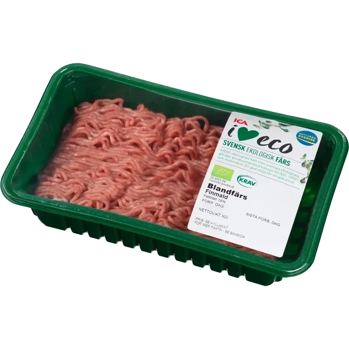 Blandfärs Färsk 50/50 18% 500g KRAV ICA I love eco
