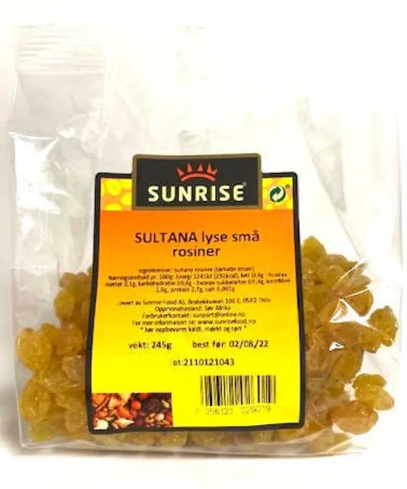 Sunrise food - sunrise sultana rosiner