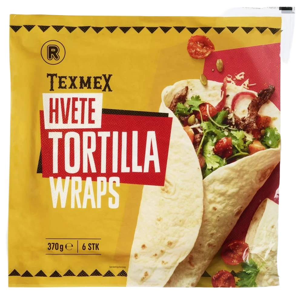 Tortilla hvete Large 6stk, 25cm, 370 g