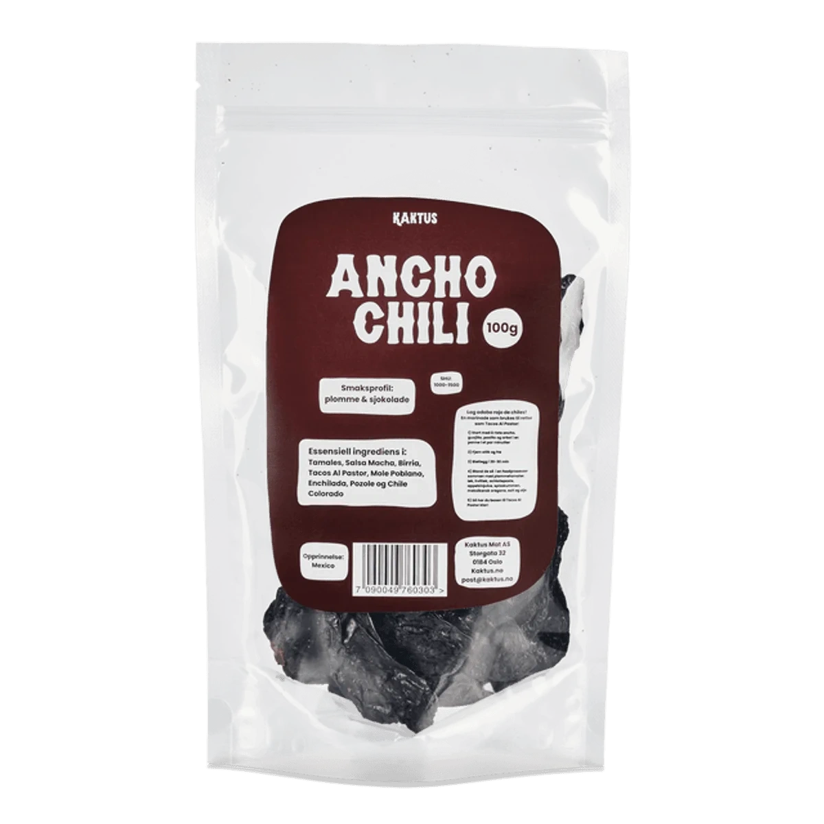 Kaktus Ancho Chili Tørket 100g