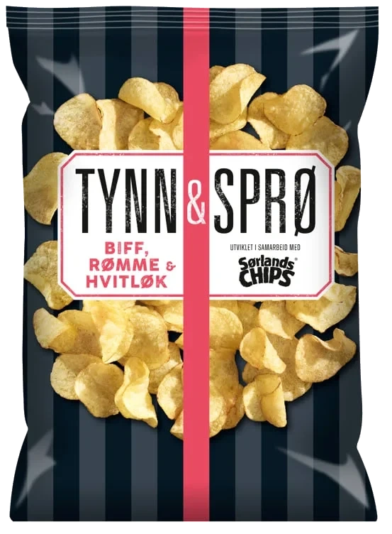 Tynn&Sprø Chips Biff&Rømme 150g Sørlandschips