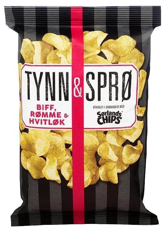 Tynn&Sprø Chips Biff&Rømme 150g Sørlandschips
