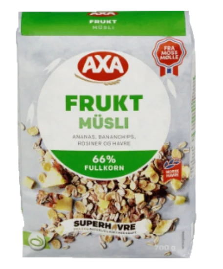Axa Frukt Müsli 66% Fullkorn 700g