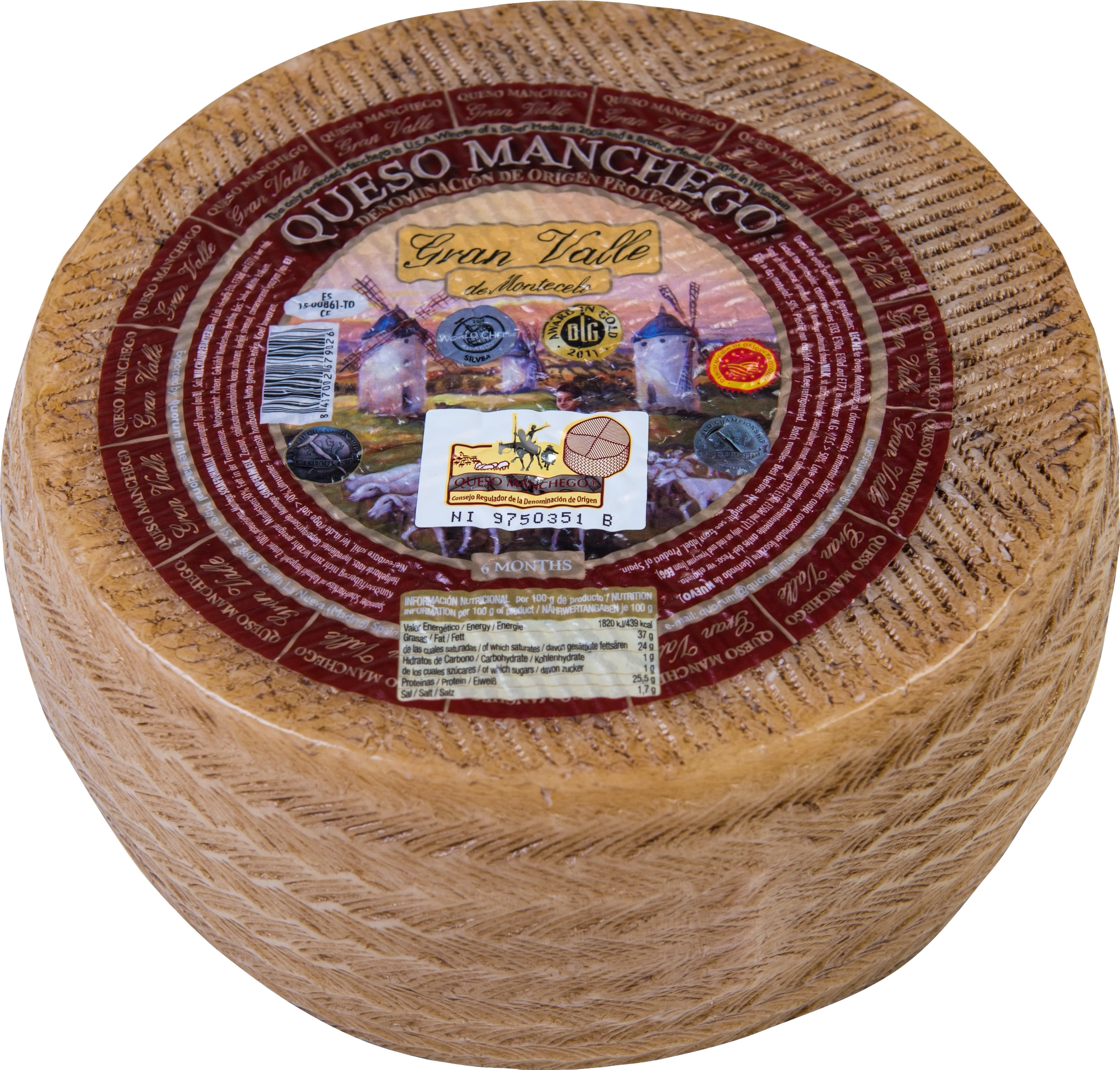 Manchego 37% hårdost ca 3000g