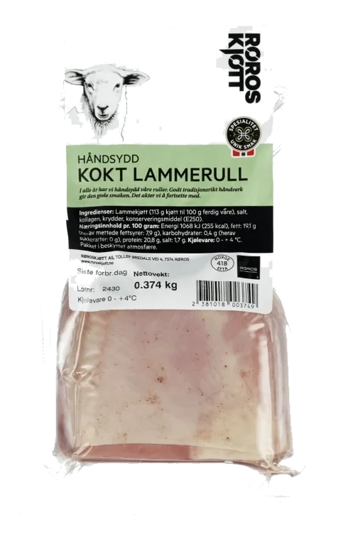 Røroskjøtt Lammerull i Bit Håndsydd Røroskjøtt Håndsydd