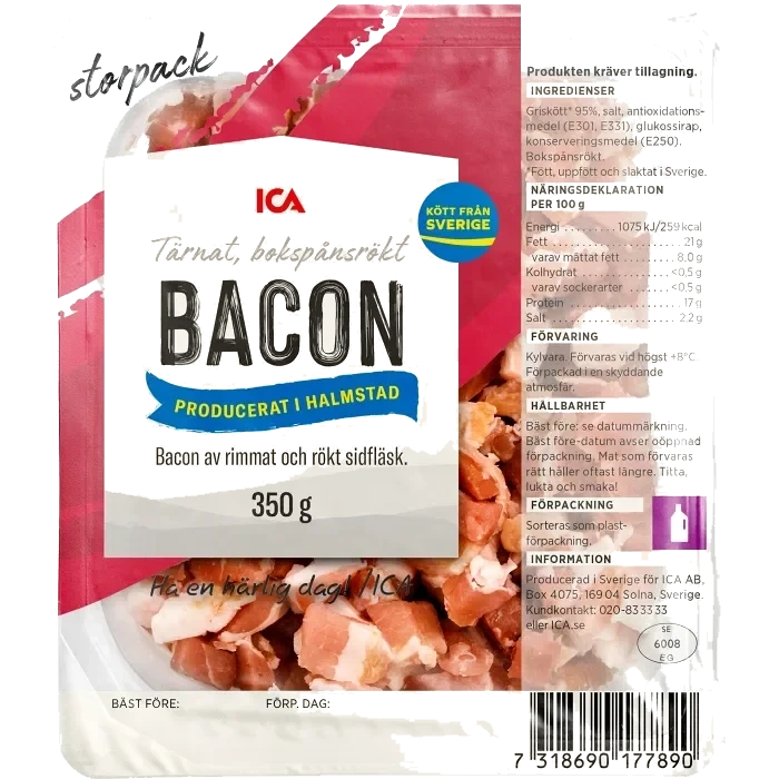 Bacon Tärnad 350g ICA