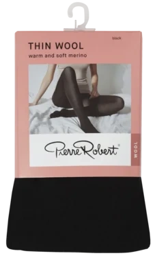 Thin Wool Tights 40-44 Black Pr