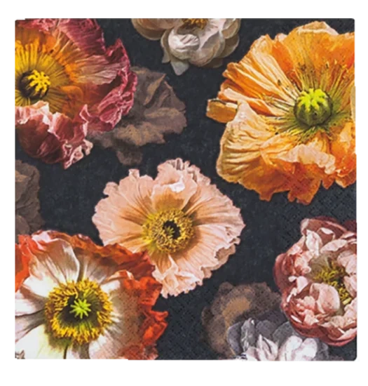 Serviett Papaver 33x33cm 20stk