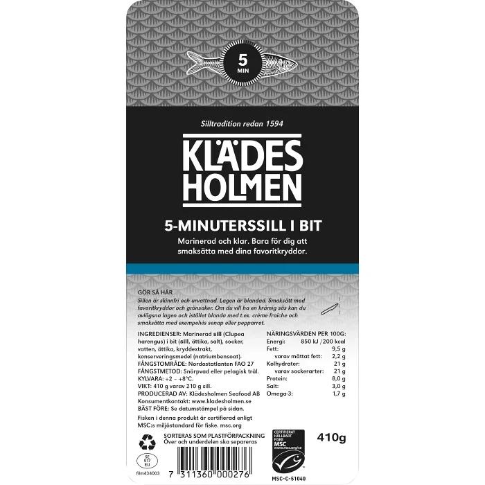 5-minuterssill i bit 410g Klädesholmen