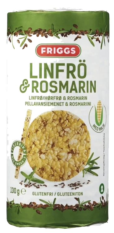 Maiskaker Linfrø&Rosmarin 130g Friggs