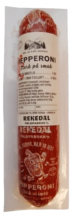 Pepperonipølse 275g Rekedal