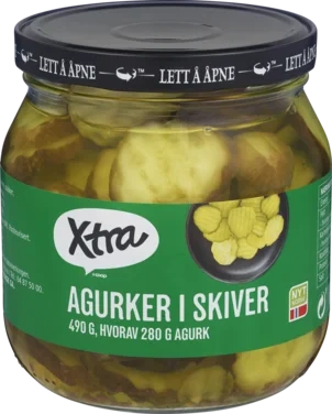 Agurker i Skiver 490g X-tra