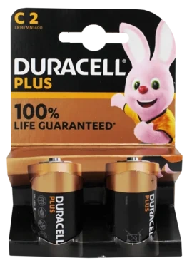 Duracell Plus C Alkaline Batterier 2stk