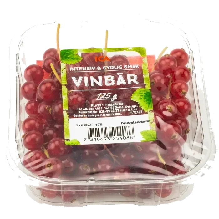 Röda vinbär 125g Klass 1 ICA