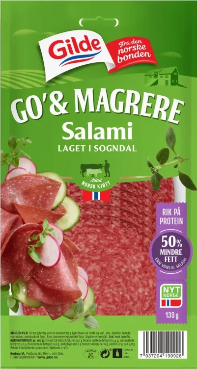 Go & Magrere Salami Skivet 130g Enh