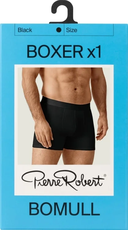 Boxer Cotton Men Black L Pierre Robert