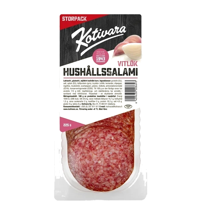 Hushållssalami Vitlök 225g Kotivara