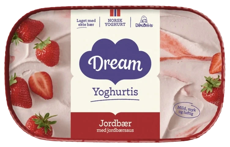 Dream Yoghurtis Jordbær 640ml Diplom-Is