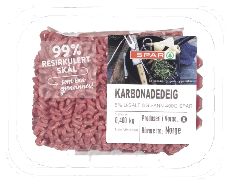Karbonadedeig 5% u/Salt og Vann 400g Spar