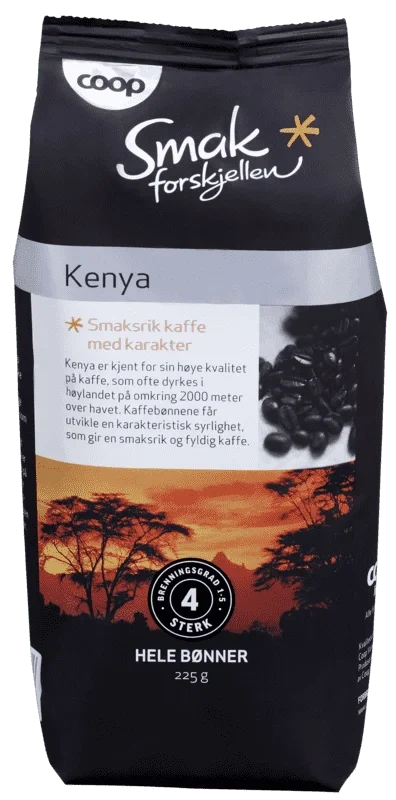 Smak Kenya Kaffe Hele Bønner 225g