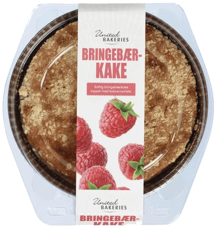 Bringebærkake 280g United Bakeries