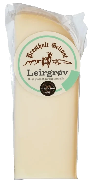 Leirgrøv Kvit Geitost Stølsmjølk 200g Prestholt