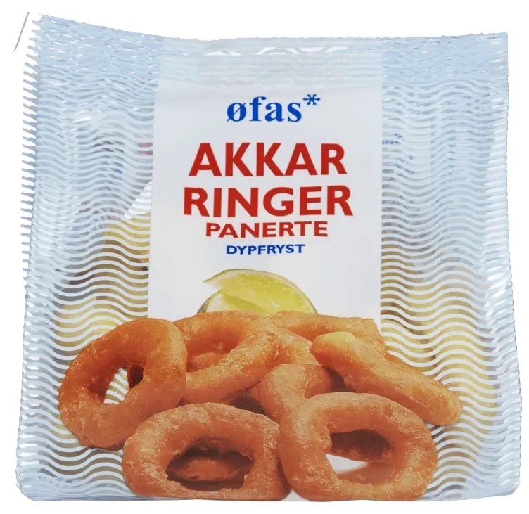 Akkarringer Panert Stå pose 400g Øfas