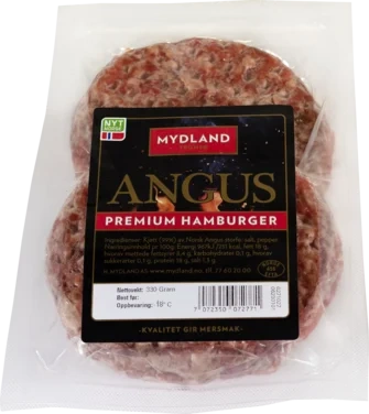 Angus Premium Hamburger 2 X 165g Frys Mydland