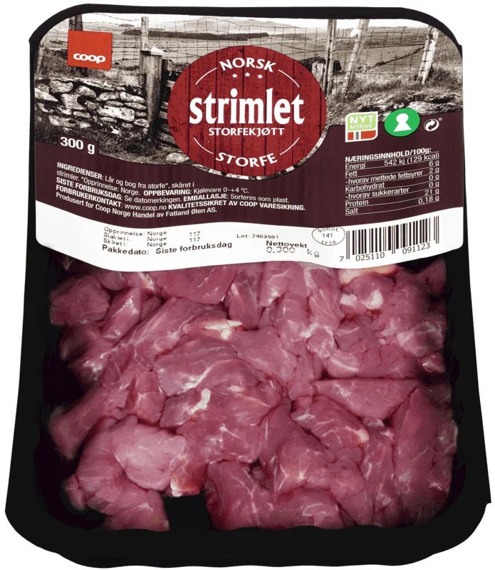 Coop Strimlet Storfekjøtt 300g
