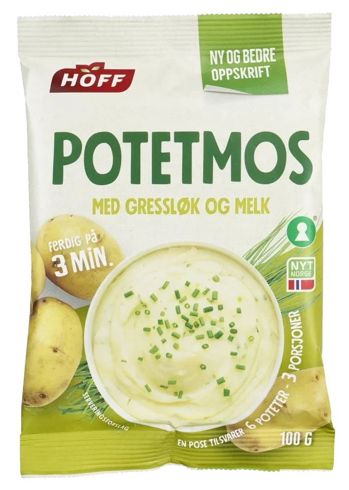 Potetmos med gressløk og melk