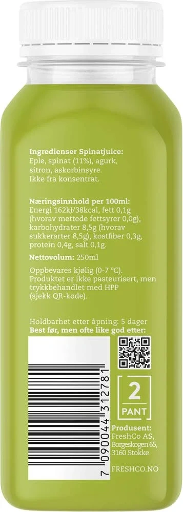 Kaldpresset Spinatjuice