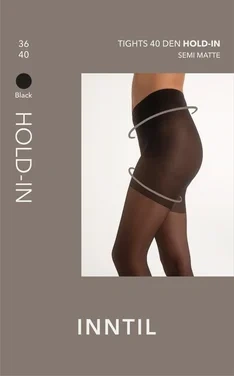 Tights, 40 den Hold-in, Black, 36-40