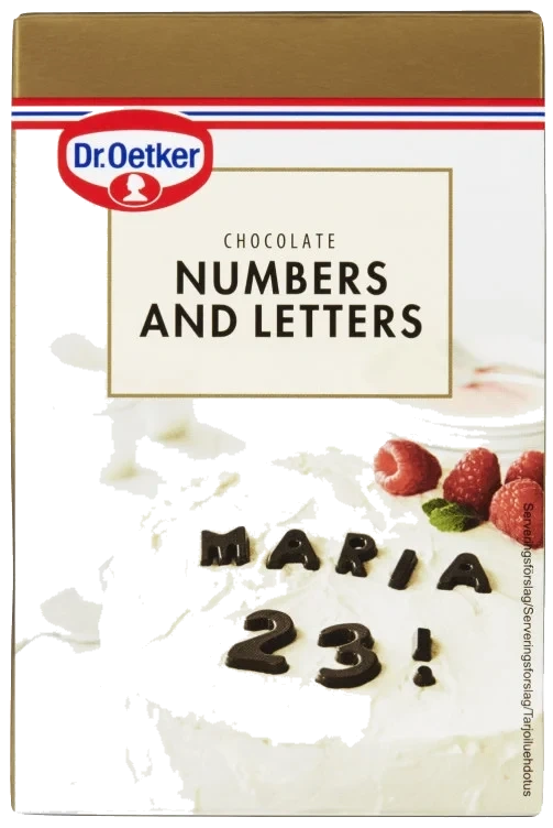 Chokladdekoration Nummer & bokstäver