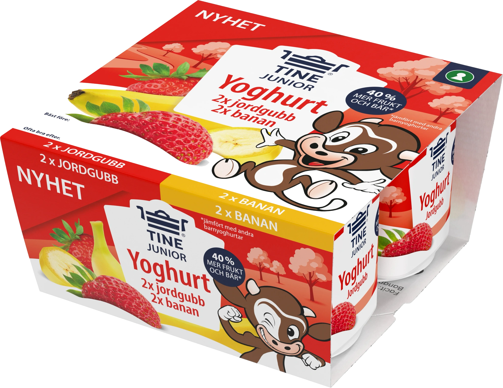 Yoghurt Junior Jorgubb & banan 4-pack