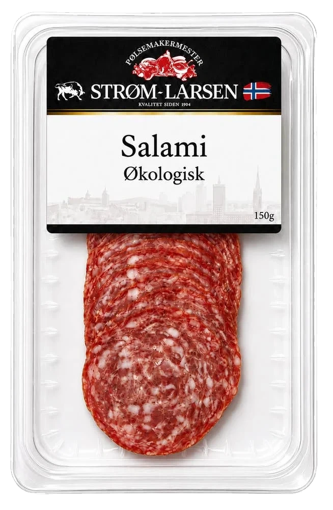 Økologisk salami skivet
