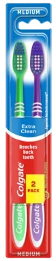 Colgate Extra Clean Medium Tannbørste 2 Pk