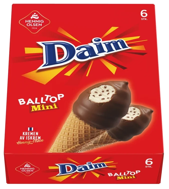 Daim Balltop Mini 6 Stk, Fløteis