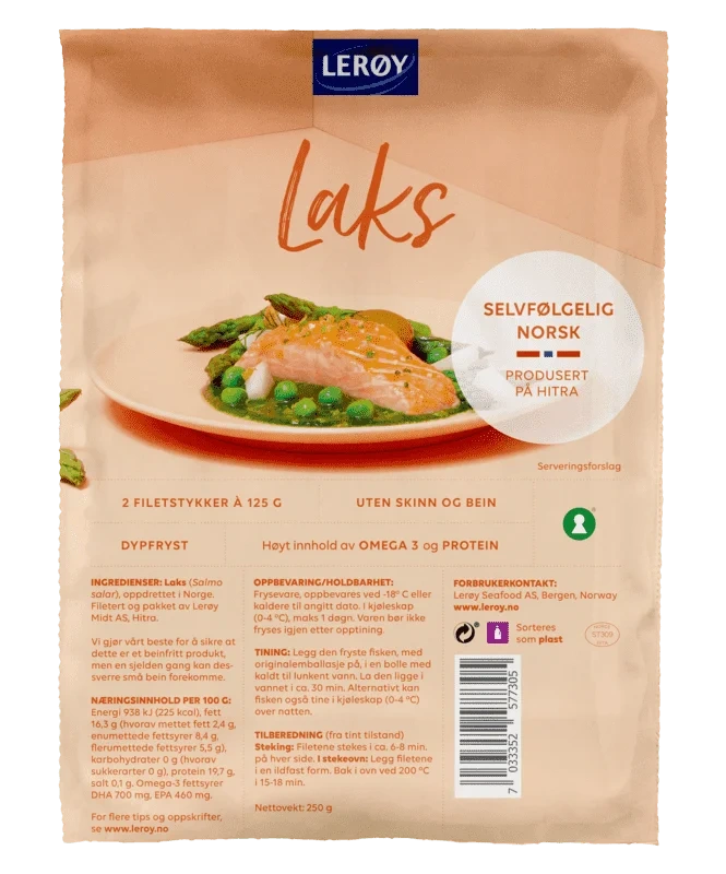 Lerøy Laksefilet Naturell 2x125g