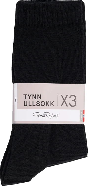 Ullsokk Tynn X3 Black 37-40 Pierre Robert