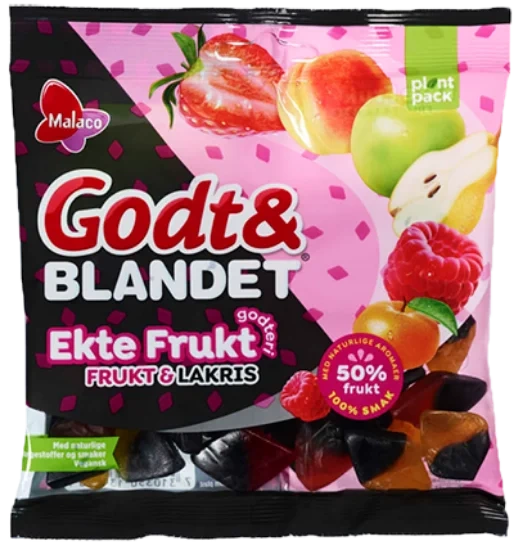 Godt & Blandet Frukt Og Lakris 140g