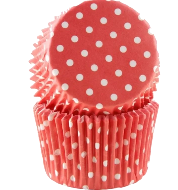 Muffinsformer Polkadott Rød 30stk Cacas