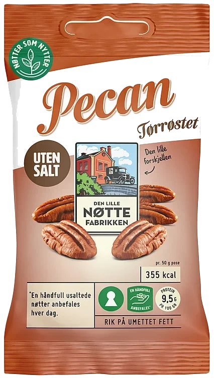 Pecannøtter uten Salt 50g Dln