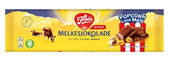 Melkesjokolade Popcorn Og Mais 190g