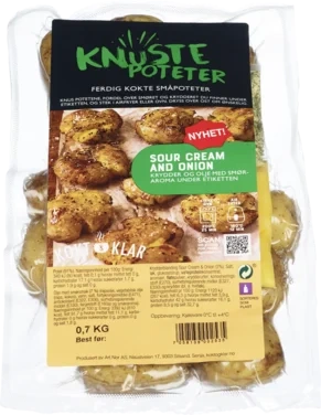 Knuste Poteter Sour Cream & Onion 700g Kokt og Klar