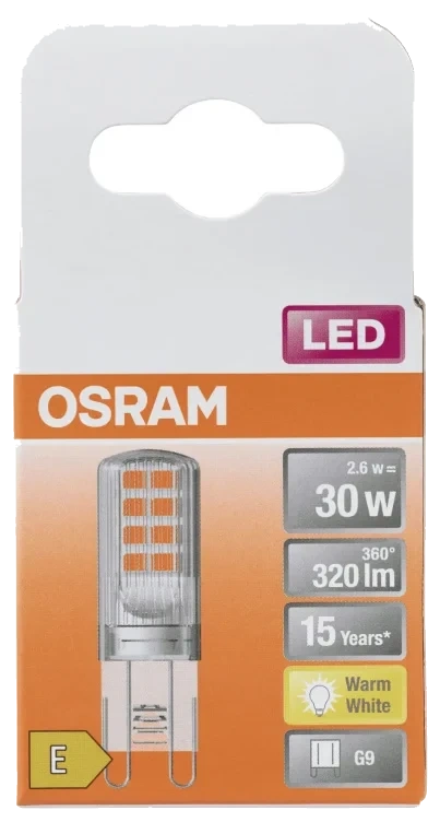 Lyspære Led Pin 30 Klar G9 Osram