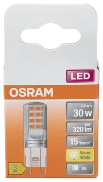 Lyspære Led Pin 30 Klar G9 Osram