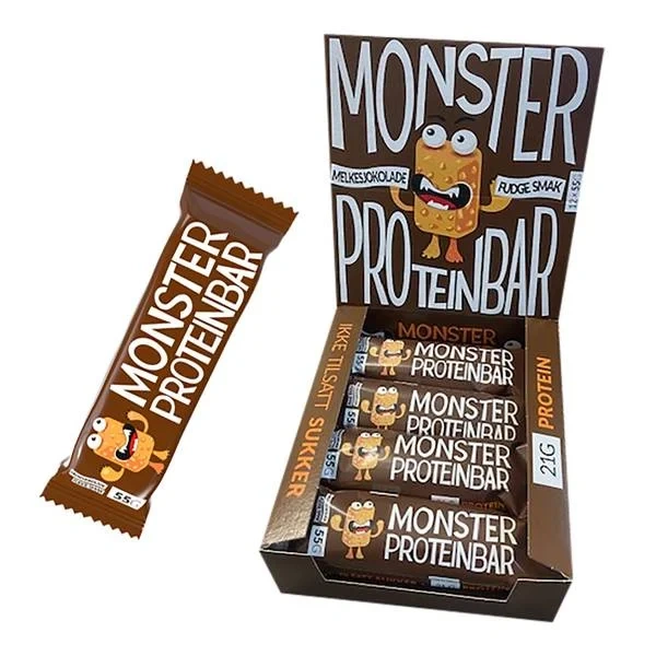 Proteinbarer Melkesjokolade Fudge (Kartong 12 stk)