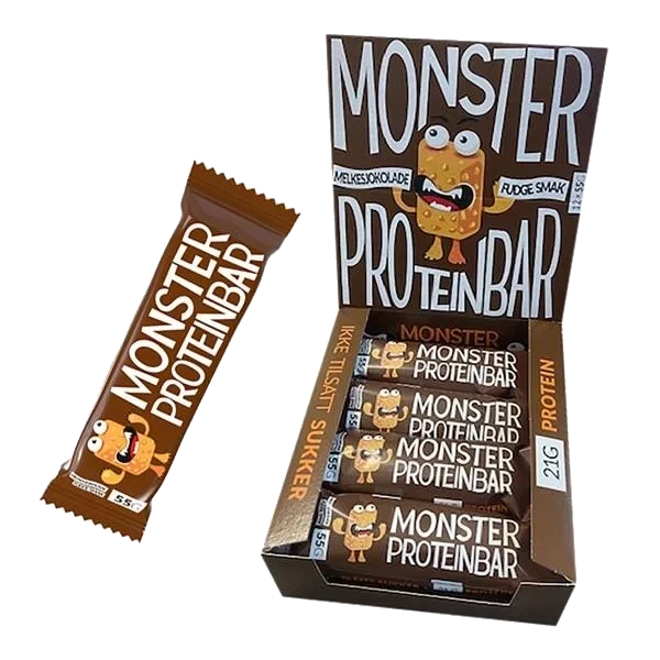 Proteinbarer Melkesjokolade Fudge (Kartong 12 stk)