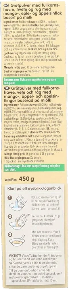 Min Fullkornsgrøt eksotiske frukter